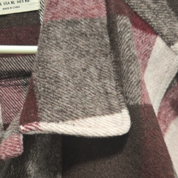 Ashley Outerwear Women's Plaid Utility Fleece Jacket - Brown and Pink Size XL - Picture 3 of 10